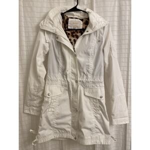 laundry by shelli segal coat Xs White Button Zip Hood Winter women rain fall